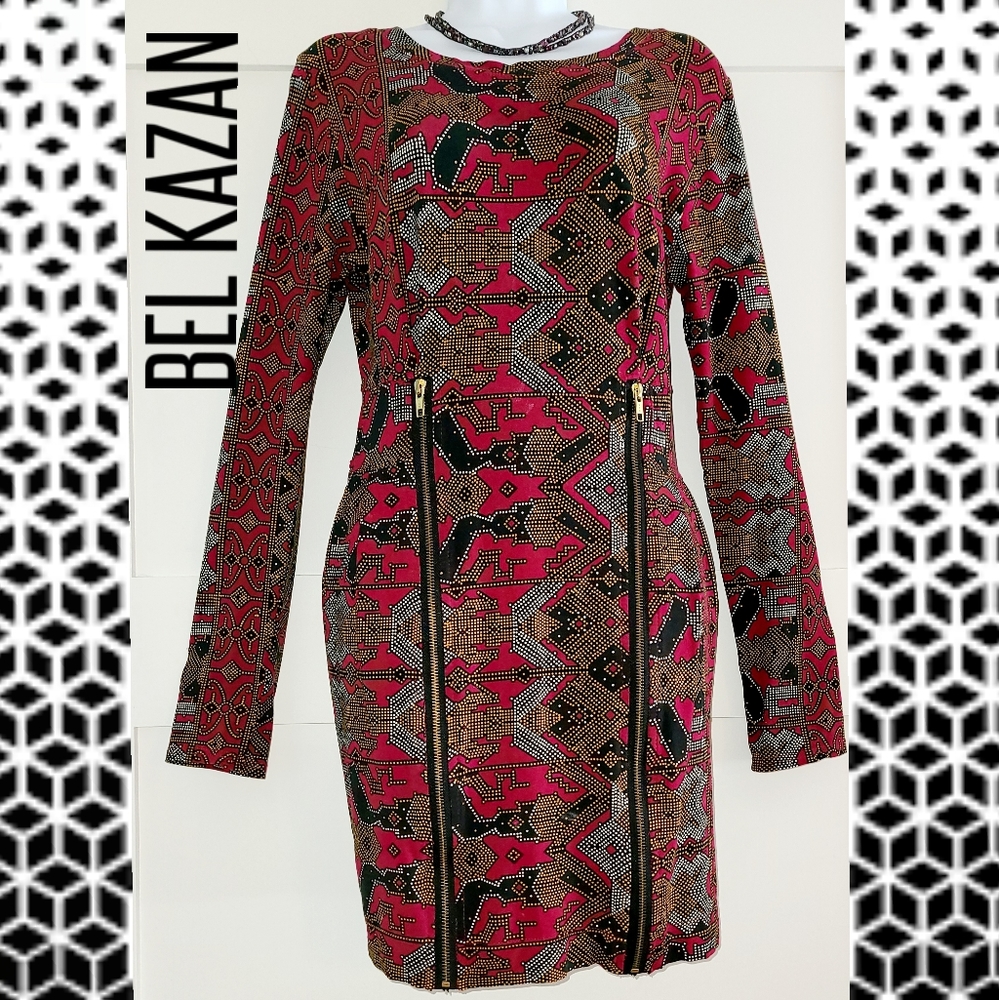 Bel Kazan Long Sleeve Double Zipper Designer Dress
